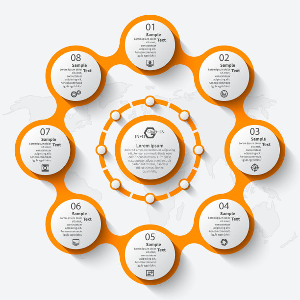摘要三维纸张信息图。业务模板。矢量图图片下载