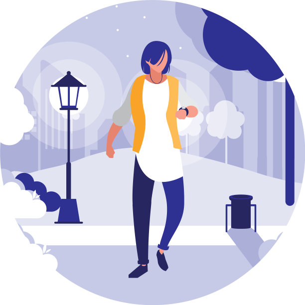 在城市公园里散步的人图片下载