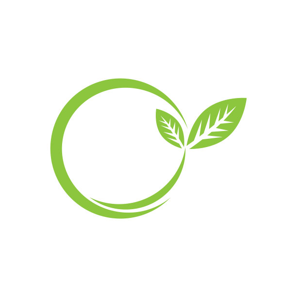 一套孤立的绿叶矢量图标设计上的白色背景。树木和植物的各种形状的绿叶。生态和生物标志的元素。图片下载