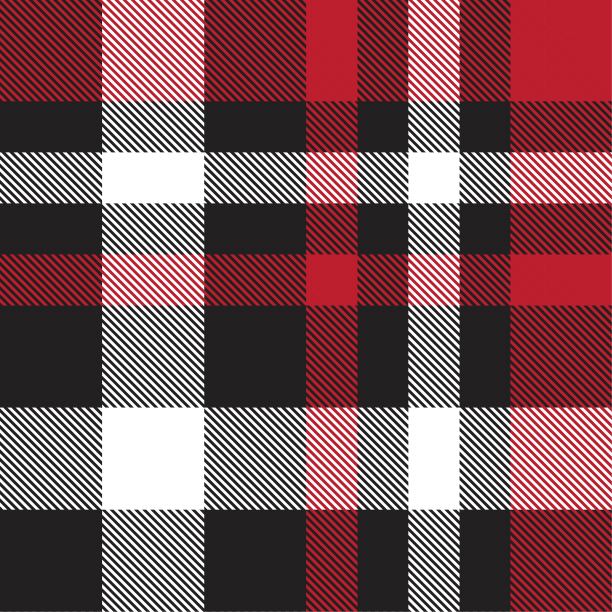 红色格子呢格子无缝图案图片下载