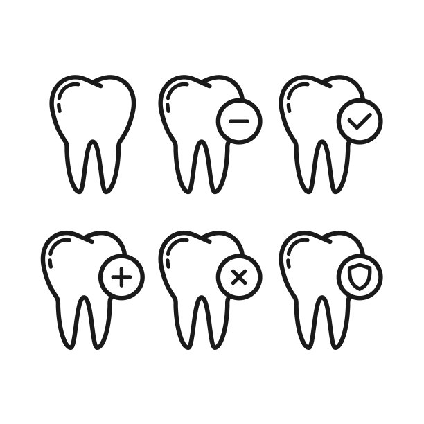 牙齿图标矢量标志模板，牙科矢量标志模板图片下载