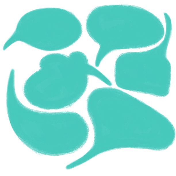 一套蓝色气泡演讲为文字，卡片，笔记本，标签，标志，设计。孤立在白色背景上。铅笔,柔和的效果。文本。设计元素。图片下载