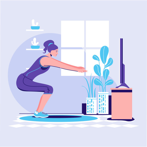 新冠肺炎疫情期间的居家体育锻炼和训练。在检疫病媒图期间保持冷静图片下载