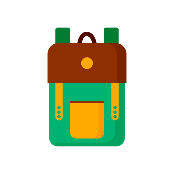 绿色和棕色的背包插图图片下载