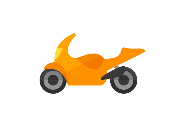 橙色摩托车插图图片下载