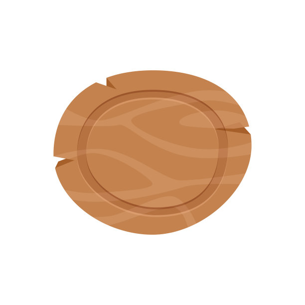 椭圆形木刻插画图片下载