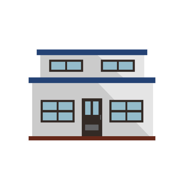 白色小联排别墅插图图片下载