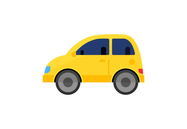 黄色点唱机汽车插图图片下载