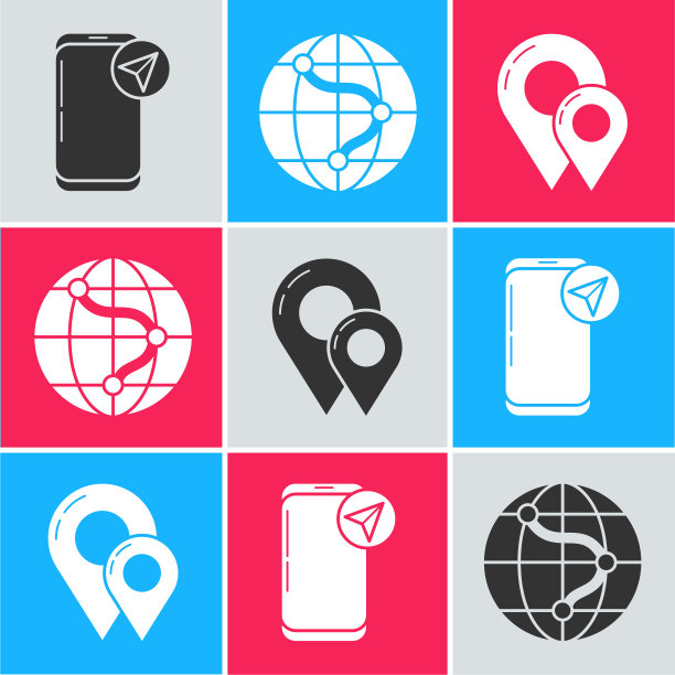 设置信息图的城市地图导航，位置在全球和地图大头针图标。向量图片下载