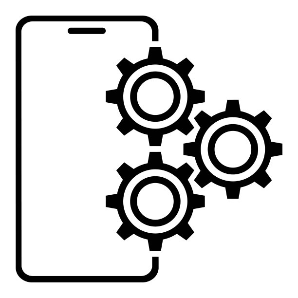 智能手机图标与齿轮。电子设备的调整和维修。白色背景上的矢量图片下载