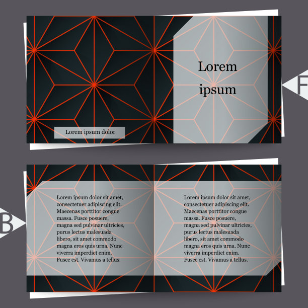 图解说明。抽象背景与几何图案。手册模板。Eps10矢量图图片下载