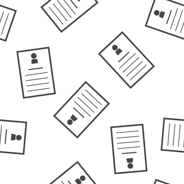 简历图标无缝模式上的白色背景图片下载