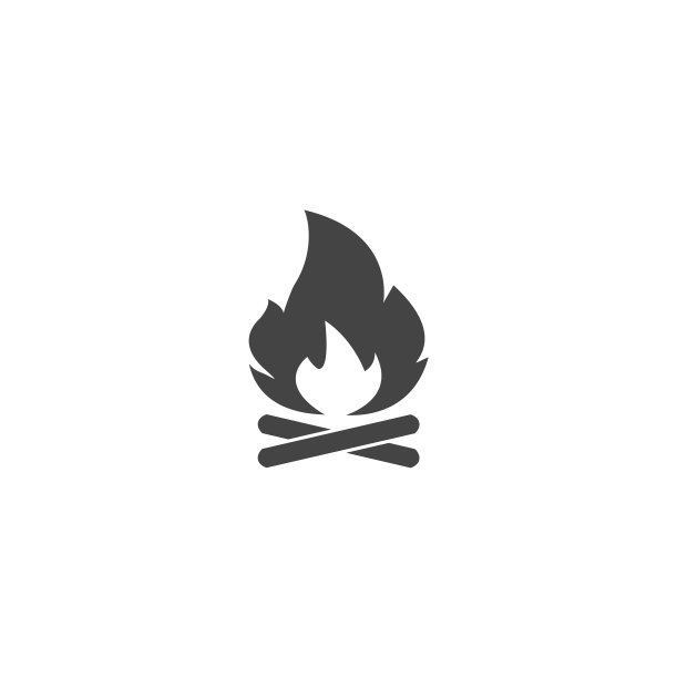 篝火图标在白色孤立的背景图片下载
