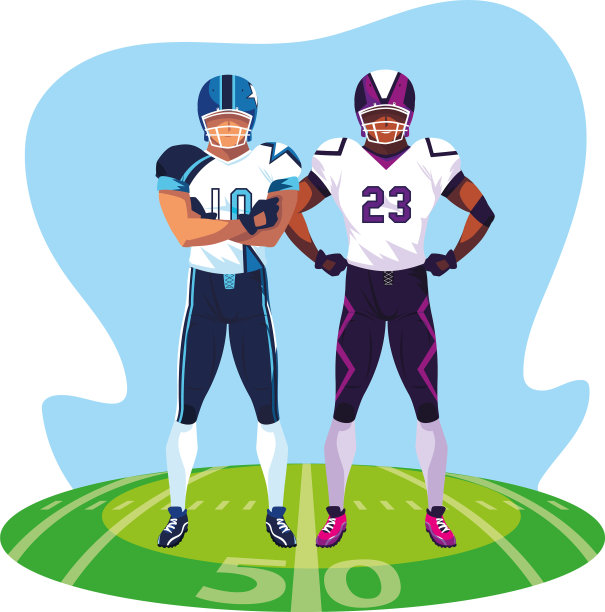 男人在体育场的草地上踢美式足球图片下载