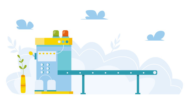 输送带在工厂。制造业。工业装配生产线。矢量插图。图片下载