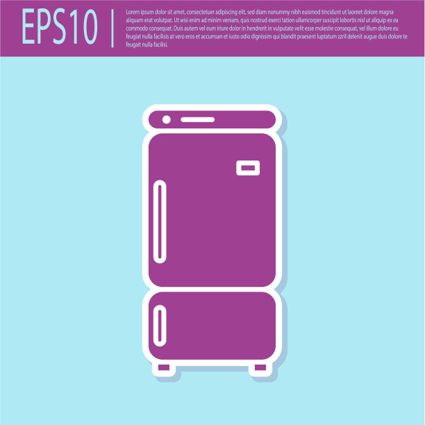 复古紫色冰箱图标隔离图片下载