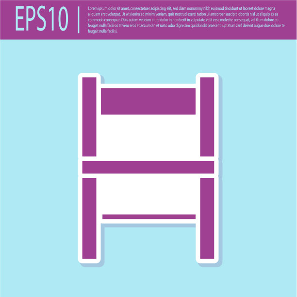 复古紫色椅子图标孤立在绿松石图片下载