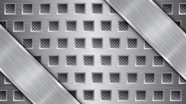 金属背景与孔和抛光板图片下载