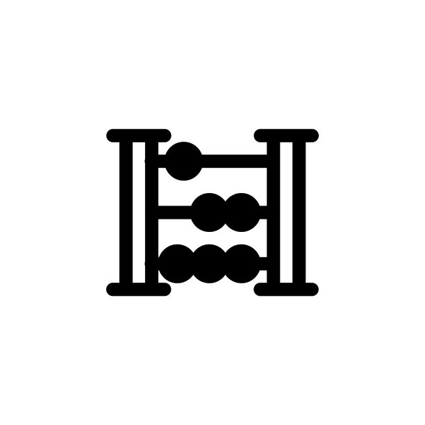 金融图标：算盘图标设计线稿风格图片下载