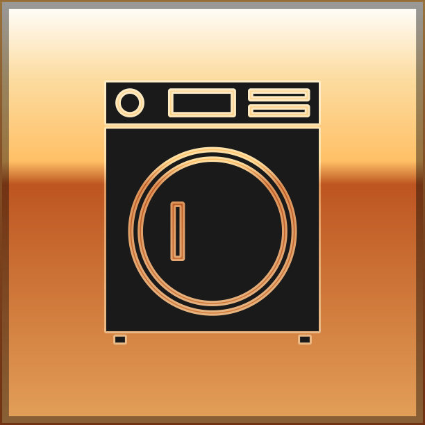 黑色垫圈图标孤立在金色背景上图片下载