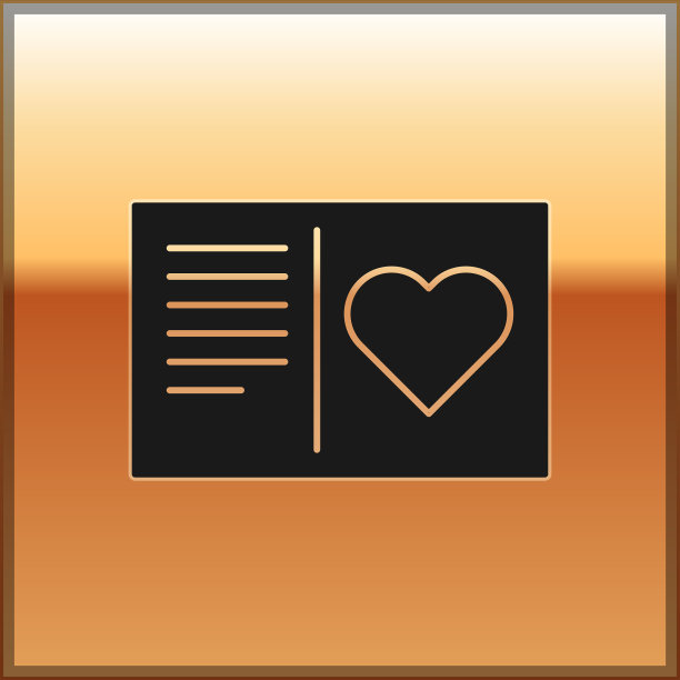 带有心形图标的黑色情人节传单图片下载