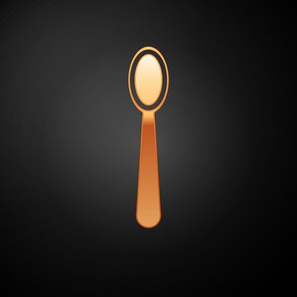 金色一次性塑料勺图标隔离上图片下载