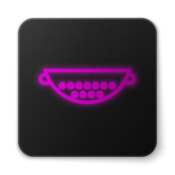 霓虹灯线厨房滤锅图标孤立图片下载