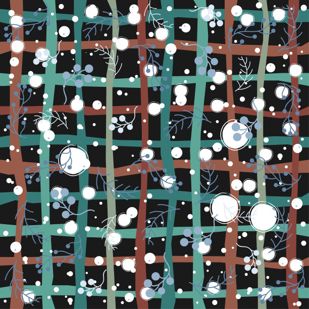 无缝圣诞图案与树枝图片下载