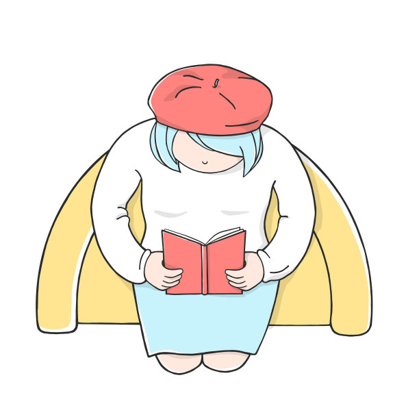 一个戴着红色贝雷帽的女人坐在舒适的椅子上图片下载