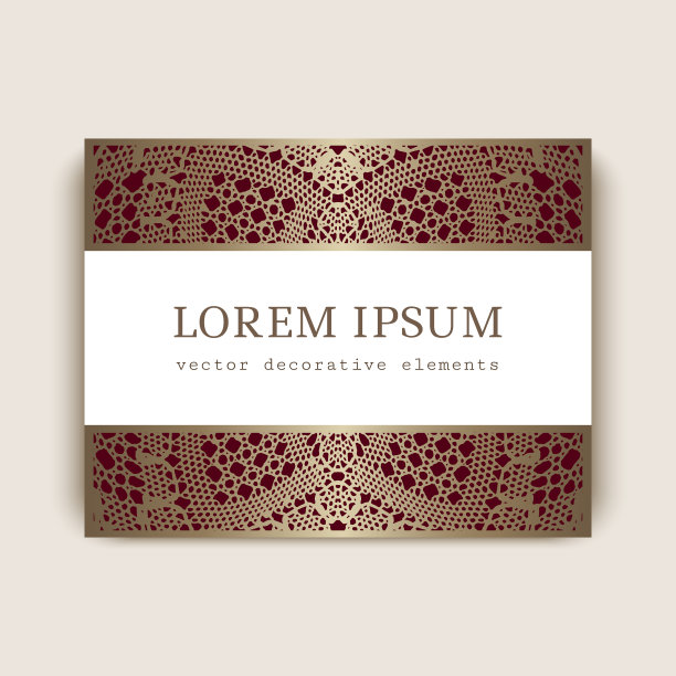 带有金色花边图案的名片图片下载