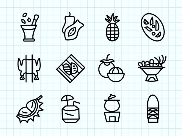 泰国美食涂鸦图片下载