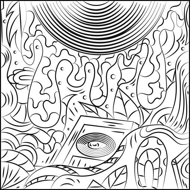 抽象矢量插图上的音乐主题。超现实主义的背景图片。图片下载