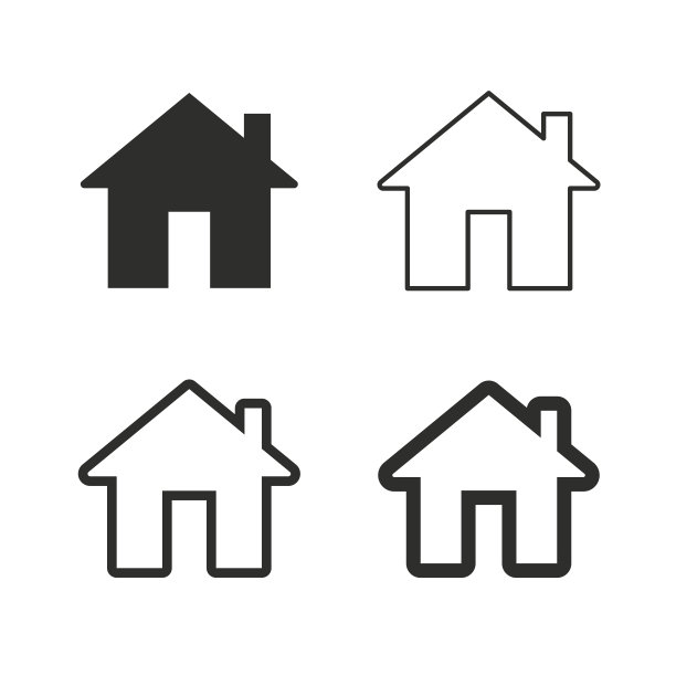 家和房子图标集。矢量插图形象图片下载