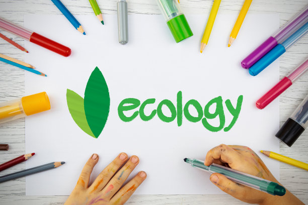 小女孩正在画生态学。图片下载