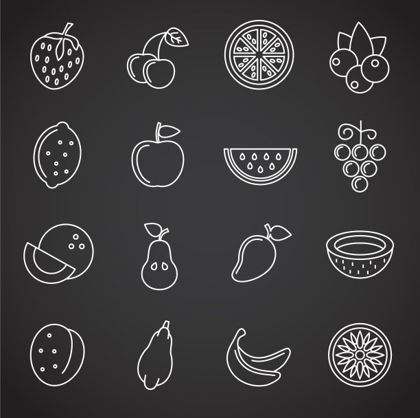 水果相关图标设置大纲的背景图片下载