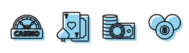 设置线赌场筹码和堆栈金钱现金图片下载