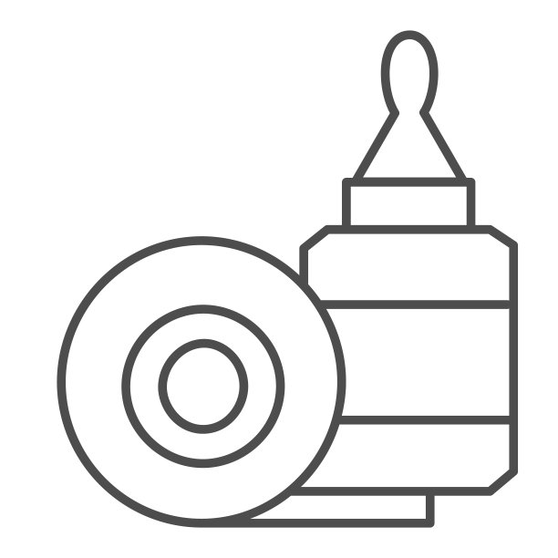 胶带和胶水，文具细线图标矢量图图片下载