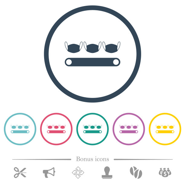 在圆形轮廓中制造平面颜色图标的蒙版图片下载