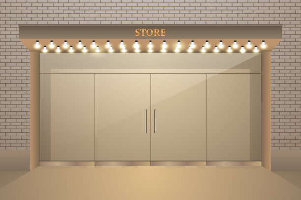 店面设计有照明，发光效果图片下载