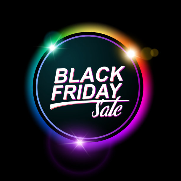 黑色星期五销售抽象的圆形横幅与发光的效果图片下载