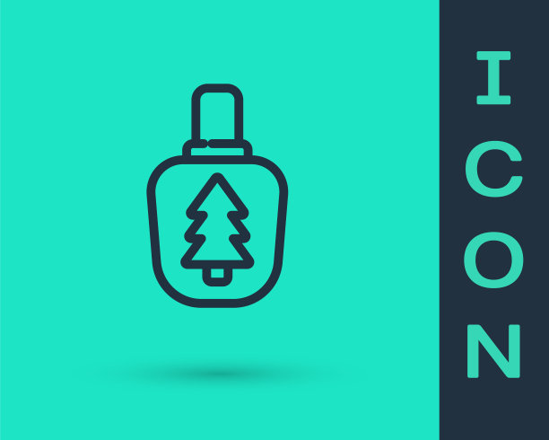 水壶黑色线条图标（绿色背景，矢量图）图片下载