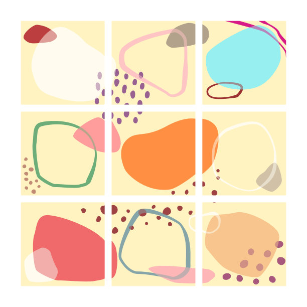 具有抽象无限模式的社会网络向量框架集。明亮的设计与文本和照片的复制空间。图片下载