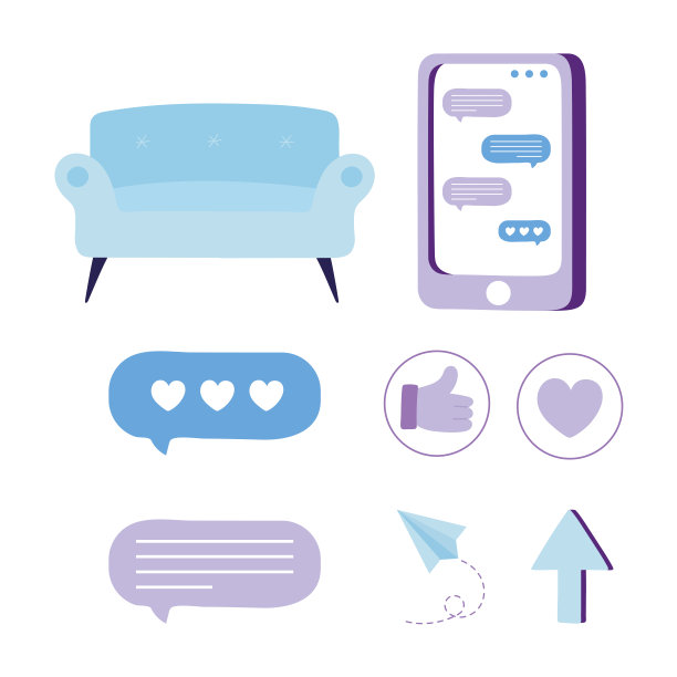 孤立聊天图标集矢量设计图片下载