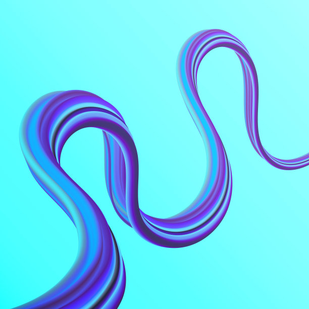 三维动态曲线波。图片下载