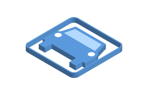 私家车蓝色等距图标插图图片下载