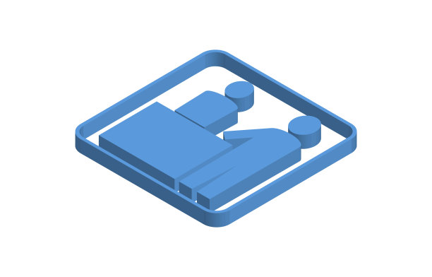 蓝色等距图标插图的接待处图片下载