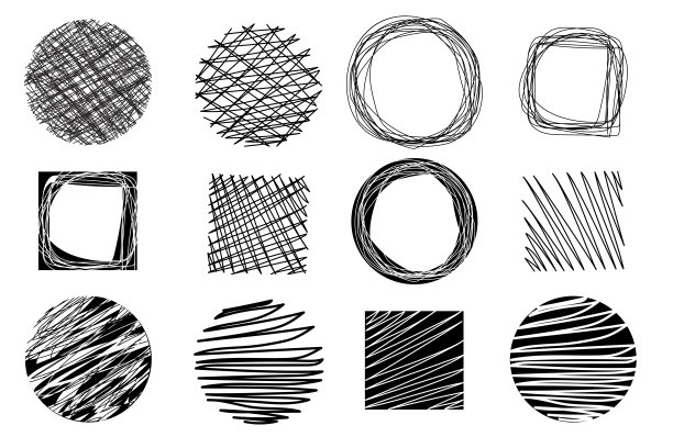 用铅笔画圆的矢量图像。圆形涂鸦素描。圆珠笔圆形手绘。股票的照片。图片下载