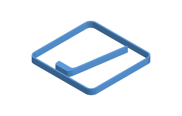 推杆垫的蓝色等距图标图片下载