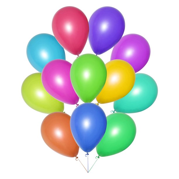 一堆五颜六色的气球，绑在一起。在白色背景上孤立的物体。图片下载