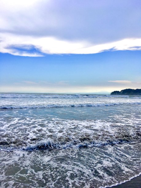 蓝色的天空和海浪图片下载